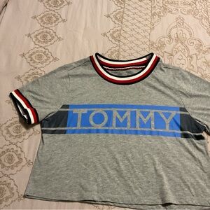 Tommy Hilfiger Gray T-Shirt with Blue Logo